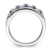 14k White Gold Diamond and Sapphire Fancy Ring